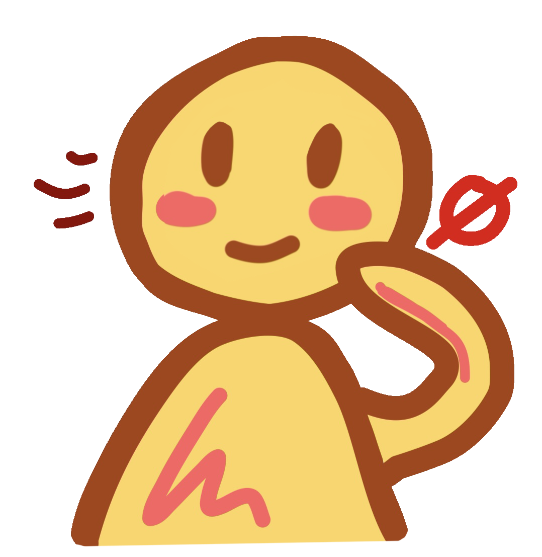 a yellow figure pointing at mouth, a couple gesture marks indicate shaking head and there is a red no symbol to the side.